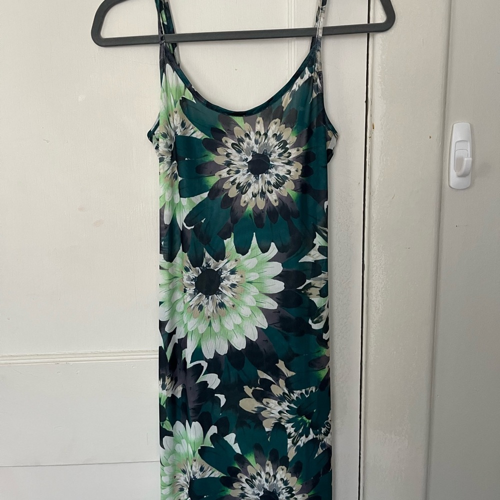 Peppermayo Green and Black Floral Maxi Dress